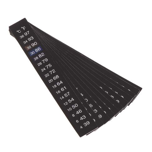 10 Pieces Strips Aquarium Adhesive Strip Sticker Temperature Monitor for Fish for Wine Jar 18 34℃ in Kuwait