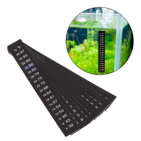 10 Pieces Strips Aquarium Adhesive Strip Sticker Temperature Monitor for Fish for Wine Jar 18 34℃ in Kuwait
