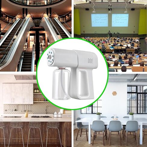 Atomizer Sprayer, Rechargeable Nano Mist Spray Gun with Blue Light, Portable Electrostatic ULV Fogger Machine, Cordless Handheld Atomizing Sprayer Device, Fine Mist Sprayer for Home, Office,Salon in Kuwait
