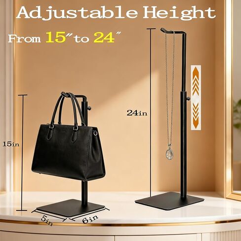 purse stand,Adjustable Purse Display Stand,Black Handbag Display Stand,Hanger Rack for Bags,Suitable for Desktops,Wardrobes and Commercial Storeshook Stand in Saudi Arabia
