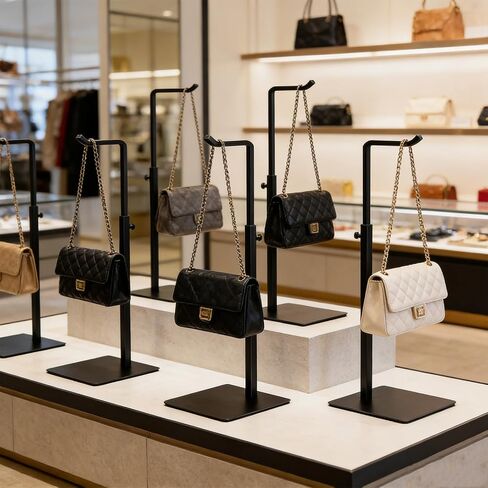 purse stand,Adjustable Purse Display Stand,Black Handbag Display Stand,Hanger Rack for Bags,Suitable for Desktops,Wardrobes and Commercial Storeshook Stand in Saudi Arabia