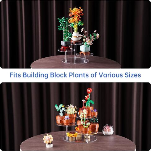 NiHome Clear Acrylic Display Stand for LEGO Botanical Collection Sets, Multi-Tier Showcase Figurine Display Shelf Riser for Collectibles and Room Decor, Perfume Riser Holder, Tabletop Plant Stand in Saudi Arabia