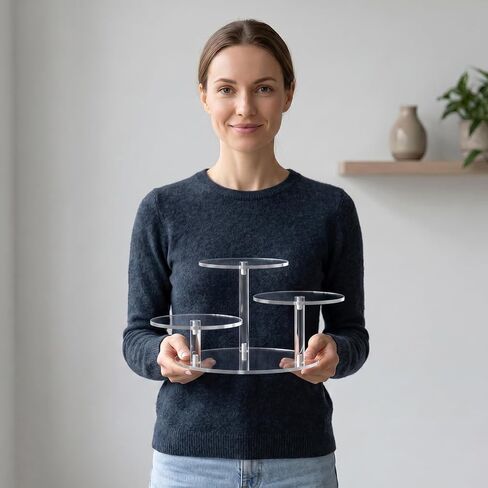 NiHome Clear Acrylic Display Stand for LEGO Botanical Collection Sets, Multi-Tier Showcase Figurine Display Shelf Riser for Collectibles and Room Decor, Perfume Riser Holder, Tabletop Plant Stand in Saudi Arabia