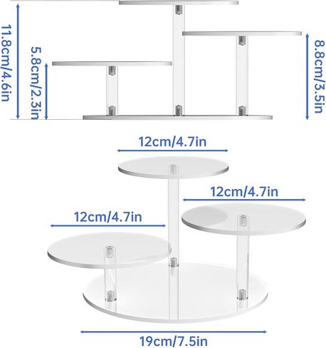 NiHome Clear Acrylic Display Stand for LEGO Botanical Collection Sets, Multi-Tier Showcase Figurine Display Shelf Riser for Collectibles and Room Decor, Perfume Riser Holder, Tabletop Plant Stand in Saudi Arabia