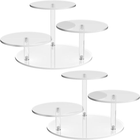 NiHome Clear Acrylic Display Stand for LEGO Botanical Collection Sets, Multi-Tier Showcase Figurine Display Shelf Riser for Collectibles and Room Decor, Perfume Riser Holder, Tabletop Plant Stand in Saudi Arabia