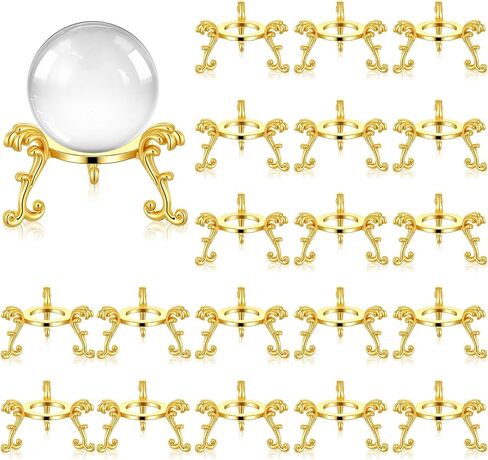 20 Pcs Gold Crystal Ball Stand for Displaying Crystal Glass and Natural Rocks, Sphere Display Holder, for 40mm-80mm Sphere or Stone Air Fern Display Stand in Kuwait