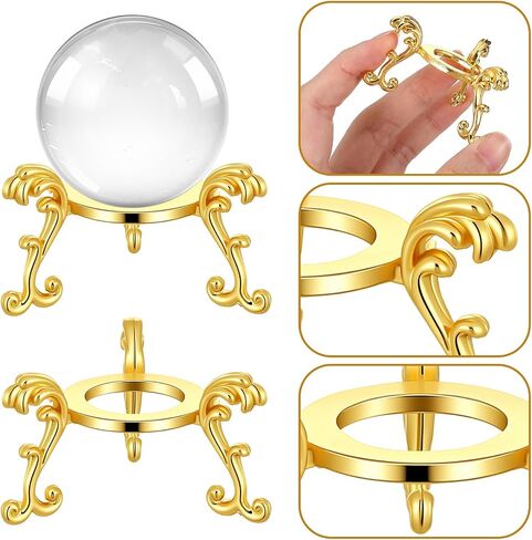 20 Pcs Gold Crystal Ball Stand for Displaying Crystal Glass and Natural Rocks, Sphere Display Holder, for 40mm-80mm Sphere or Stone Air Fern Display Stand in Kuwait