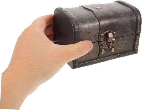 OSALADI Vintage Lockable Treasure Chest with Combination Lock, Antique Crafted Puzzle Box, Gray Weathered Jewelry Organizer for Home Décor and Collectibles in Kuwait
