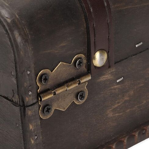 Wooden Storage Box, Wooden Treasure Box Vintage Old Grey Storage Chest, Elegant Jewelry Organizer for Necklace Earrings, Retro Keepsake Container for Gifts in Kuwait