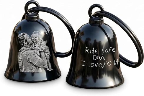 Personalized Handwriting Motorcycle Bell, Custom Engraved Photo Gremlin Bell - Motorcycle Father Day Gifts, Biker Dad Gifts in Kuwait