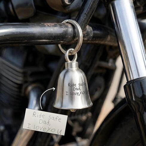 Personalized Handwriting Motorcycle Bell, Custom Engraved Photo Gremlin Bell - Motorcycle Father Day Gifts, Biker Dad Gifts in Kuwait