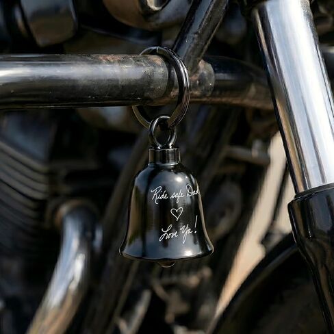 Personalized Handwriting Motorcycle Bell, Custom Engraved Photo Gremlin Bell - Motorcycle Father Day Gifts, Biker Dad Gifts in Kuwait