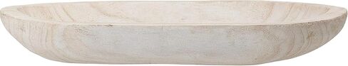 BOLTCORRSE Large Whitewashed Decorative Wood Bowl - Hand Carved Paulownia Tray for Coffee Table Centerpiece & Entryway Catchall - Organic Modern Farmhouse Decor in Saudi Arabia