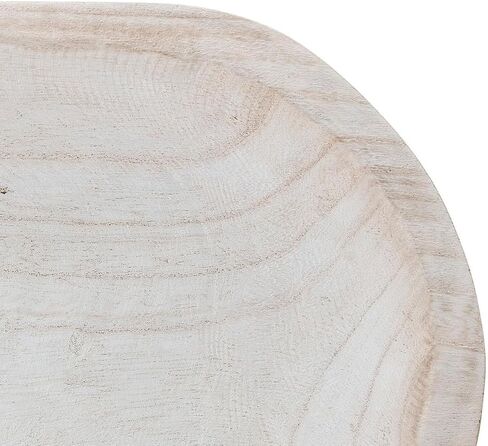 BOLTCORRSE Large Whitewashed Decorative Wood Bowl - Hand Carved Paulownia Tray for Coffee Table Centerpiece & Entryway Catchall - Organic Modern Farmhouse Decor in Saudi Arabia