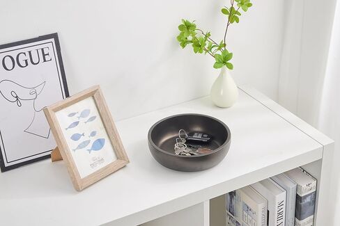 Aotea Crafts - 7.9" Concrete Large Key Bowl for Entryway Table Decor - Modern Industrial & Minimalist Decorative Key Holder Bowl for Keys- Charcoal Black- Smooth Texture - Sealed & Durable in Saudi Arabia