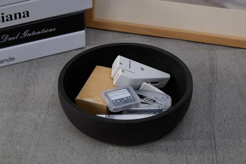 Aotea Crafts - 7.9" Concrete Large Key Bowl for Entryway Table Decor - Modern Industrial & Minimalist Decorative Key Holder Bowl for Keys- Charcoal Black- Smooth Texture - Sealed & Durable in Saudi Arabia