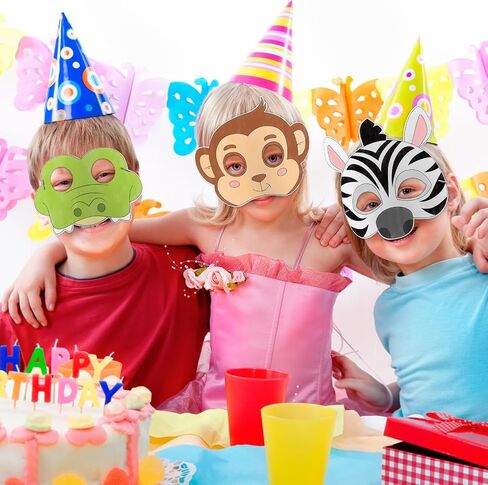 24 Set Animal Coloring Mask Safari Animal Masks for Craft Color Your Own DIY Paper Blank Masquerade Mask for Jungle Animal Birthday Party Supplies School Classroom Craft Activity in Saudi Arabia