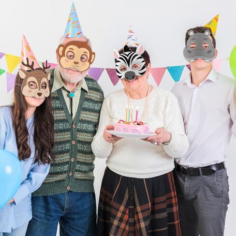 24 Set Animal Coloring Mask Safari Animal Masks for Craft Color Your Own DIY Paper Blank Masquerade Mask for Jungle Animal Birthday Party Supplies School Classroom Craft Activity in Saudi Arabia