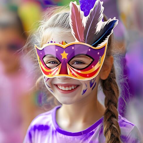 20 Pack Mardi Gras Masks Bulk Paper Mask Masquerade Masks for Men Women Carnival, Music, Costume Party Supplies Masquerade Party Decorations in Saudi Arabia