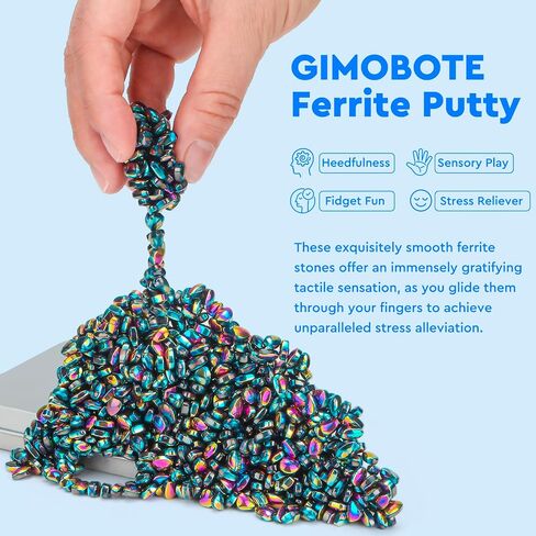 Ferrite Putty, 500+ Colorful Ferrite Stones for Desk & Office, Tactile Adult Fidget Accessory for Focus, Relaxation, Stress Relief & Desk Decor in Kuwait