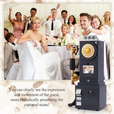 UKBW Video Audio Guest Book Wedding Phone, Record Customized Video Audio Messages, Preserve Your Special Occasions, Ideal for a Variety of Memorable Party Occasions(Black) in Saudi Arabia
