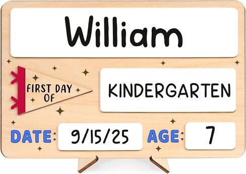 My First Day of School Sign 12"x10", First and Last Day of School Board with Marker, Reusable Back to Class Wooden Chalkboard for Preschool, Pre-K, and Kindergarten, Easy to Write & Clean Board (Bow) in Saudi Arabia