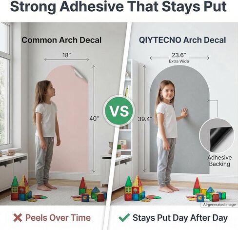Magnetic Arch Wall Decal: Large 39.4"x23.6" Strong Adhesive Screen Free Chalkboard for Wall - Modern Playroom Decor & Homeschool Learning Station for Toddlers 1-4 & Kids 5-10 (Quiet Gray) in Saudi Arabia