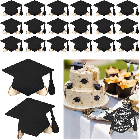 Eaasty 20 Pcs Mini Chalkboard Signs Graduation Party Food Labels for Party Buffet with Stand Wooden Erasable Reusable Blackboard Food Catering Supplies Display for Graduation Table Setting Name in Saudi Arabia