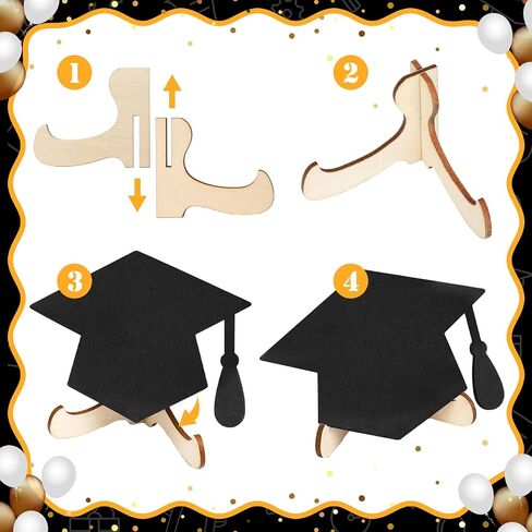 Eaasty 20 Pcs Mini Chalkboard Signs Graduation Party Food Labels for Party Buffet with Stand Wooden Erasable Reusable Blackboard Food Catering Supplies Display for Graduation Table Setting Name in Saudi Arabia