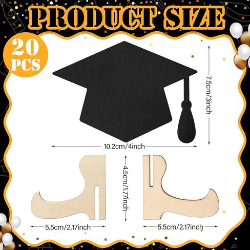 Eaasty 20 Pcs Mini Chalkboard Signs Graduation Party Food Labels for Party Buffet with Stand Wooden Erasable Reusable Blackboard Food Catering Supplies Display for Graduation Table Setting Name in Saudi Arabia