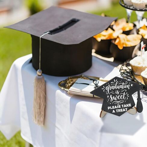 Eaasty 20 Pcs Mini Chalkboard Signs Graduation Party Food Labels for Party Buffet with Stand Wooden Erasable Reusable Blackboard Food Catering Supplies Display for Graduation Table Setting Name in Saudi Arabia