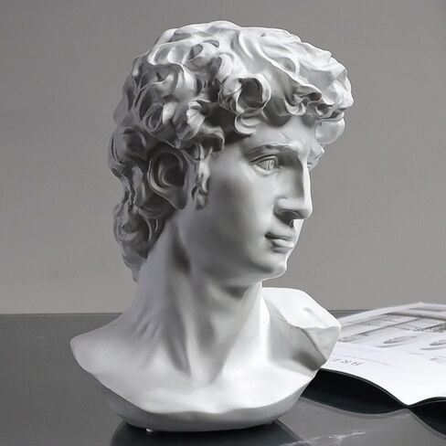 David Statue Greek Bust,Head Bust Statue for Roman Home Decor,Coffee Table Decor White,Greek Mythology Decorfor Bedroom/Living Room/Office 6" in Saudi Arabia