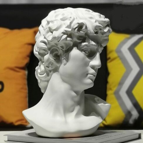 David Statue Greek Bust,Head Bust Statue for Roman Home Decor,Coffee Table Decor White,Greek Mythology Decorfor Bedroom/Living Room/Office 6" in Saudi Arabia