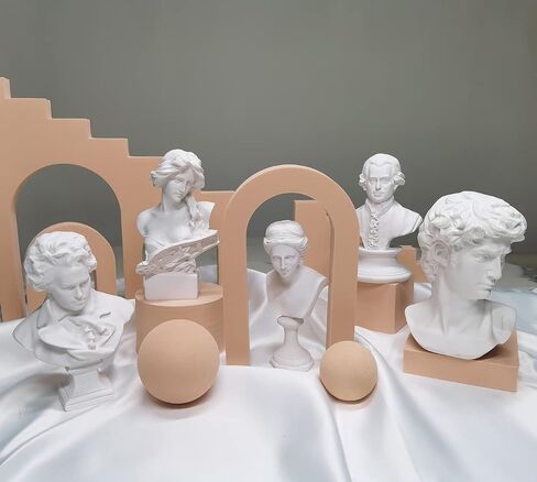 David Statue Greek Bust,Head Bust Statue for Roman Home Decor,Coffee Table Decor White,Greek Mythology Decorfor Bedroom/Living Room/Office 6" in Saudi Arabia