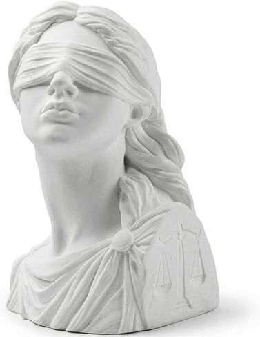 Lady Justice Statue, 4.7 Inch Mini Themis Bust Sculpture with Blindfold and Scales, White Plaster Greek Goddess Figurine for Lawyer Office Desk Decor, Law School Graduation Gift, Bookshelf Home Decor in Saudi Arabia