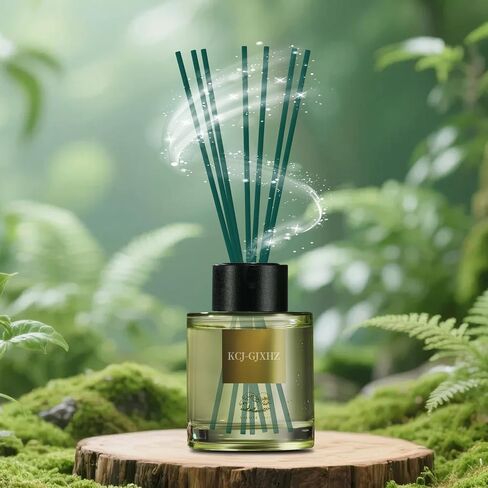 Mystical Forest Green Reed Diffuser Sticks – 10 Inch 60Pcs Natural Rattan Fibers for Aromatherapy Oil, Long-Lasting Scent Throw in Home, Bedroom & Office in Kuwait
