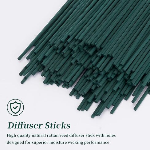 Mystical Forest Green Reed Diffuser Sticks – 10 Inch 60Pcs Natural Rattan Fibers for Aromatherapy Oil, Long-Lasting Scent Throw in Home, Bedroom & Office in Kuwait