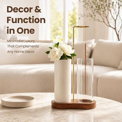 2 in 1 Incense Holder with Glass Ash Catcher, Ceramic Storage Jar, 25 Incense Sticks & Ash Brush, Ideal for Meditation, Yoga, Spa & Home Decor in Kuwait