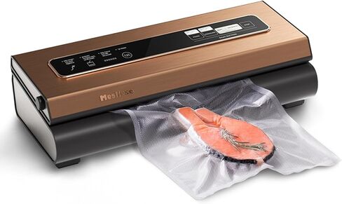 Vacuum Sealer Machine 90Kpa 6-in-1 Compact Food Vacuum Sealing Preservation System with Cutter | 2 Bag Rolls | 5 Pre-cut Bags | Dry&Moist Modes | ETL Listed (Gray) in Saudi Arabia