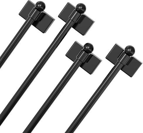 Adjustable Magnetic Curtain Rod for Metal Doors from 16" to 28",[Magnetic Towel Bar][Magnet Curtain Rod for Classroom Whiteboard][french door curtain rod ](BLACK, 16-28 Inch 2 Pack) in Kuwait