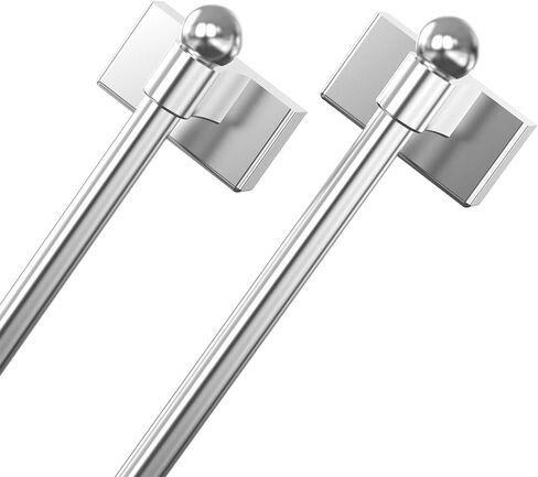 Adjustable Magnetic Curtain Rod for Metal Doors from 16" to 28",[Magnetic Towel Bar][Magnet Curtain Rod for Classroom Whiteboard][french door curtain rod ](BLACK, 16-28 Inch 2 Pack) in Kuwait