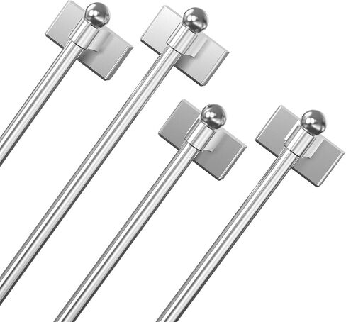 Adjustable Magnetic Curtain Rod for Metal Doors from 16" to 28",[Magnetic Towel Bar][Magnet Curtain Rod for Classroom Whiteboard][french door curtain rod ](BLACK, 16-28 Inch 2 Pack) in Kuwait