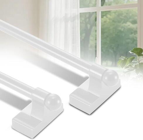2 Pack Magnetic Curtain Rods for Metal Door 16 to 28 Inch, 1/2" Multi-use Adjustable Appliance Magnetic Rod for Window Frames, Cabinets, Refrigerators, Dishwashers in Kuwait