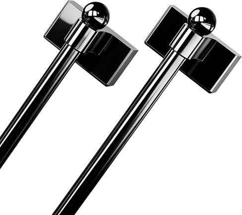 Adjustable Magnetic Curtain Rod for Metal Doors from 16" to 28",[Magnetic Towel Bar][Magnet Curtain Rod for Classroom Whiteboard][french door curtain rod ](BLACK, 16-28 Inch 2 Pack) in Kuwait