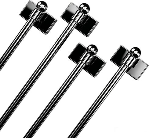 Adjustable Magnetic Curtain Rod for Metal Doors from 16" to 28",[Magnetic Towel Bar][Magnet Curtain Rod for Classroom Whiteboard][french door curtain rod ](BLACK, 16-28 Inch 2 Pack) in Kuwait