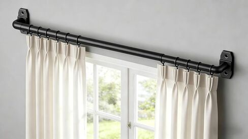Black Curtain Rod Adjustable 18-32 Inch,2 Pack Sash Rods for French Door Window, All Hardware Included for Kitchen RV Patio, Wrap Around in Kuwait