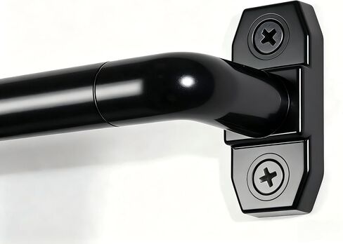 Black Curtain Rod Adjustable 18-32 Inch,2 Pack Sash Rods for French Door Window, All Hardware Included for Kitchen RV Patio, Wrap Around in Kuwait