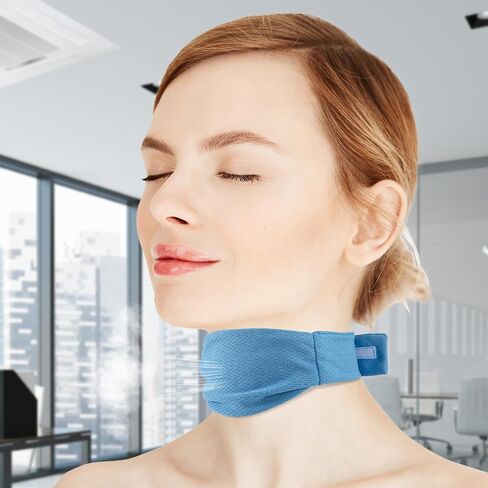 2Pcs Tracheostomy Stoma Covers, Adjustable Neck Trachea Protector, Breathable Dust-Proof Stoma Shield, Soft Skin-Friendly Tracheostomy Care Supplies for Men Women, Blue(M Size,20.5''×2'') in Kuwait