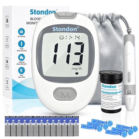 Glucose Monitor Kit, Diabetes Testing Kit, Blood Glucose Meter, 50 Glucometer Strips, 50 Lancets, Test Strips Blood Sugar Meter Glucometer in Saudi Arabia