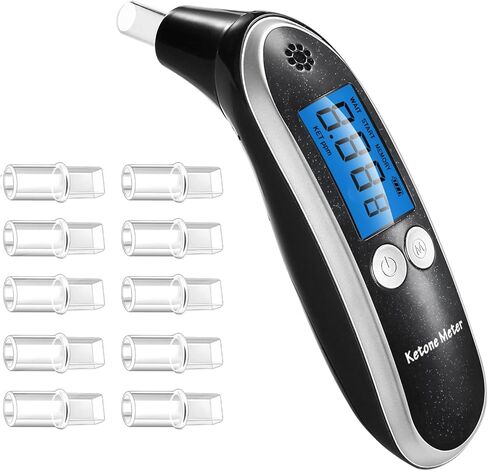 Ketosis Meter Accurate Ketone Breath Testing - Professional Breath Ketosis Tester with 10 Mouthpieces, Accurate Digital Ketone Breath Analyzer for Low-Carb, Intermittent Fasting & Keto Tracking in Saudi Arabia